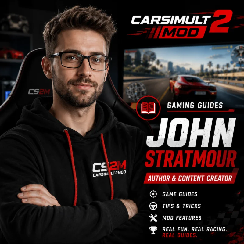 Portrait of John Stratmour, CarSimult2Mod gaming guides author